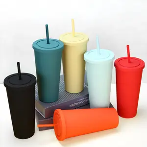 Hete Verkoop Herbruikbare 16Oz/24Oz Recyclebare Plastic Koffiekopjes Drinken Grande Plastic Reizen Koude Koffiekopjes