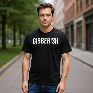 T-shirt Gibberish Nera Unisex Taglia M per Adulti - Abbigliamento Promozionale - Product Image 3