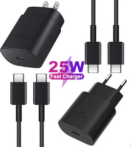 Para <span class=keywords><strong>Samsung</strong></span> Galaxy <span class=keywords><strong>S20</strong></span> S21 S22 S23 <span class=keywords><strong>Ultra</strong></span> Note 20 <span class=keywords><strong>Cargador</strong></span> súper rápido 25W USB C PD Adaptador de corriente de pared con CABLE tipo C - Product Image 1