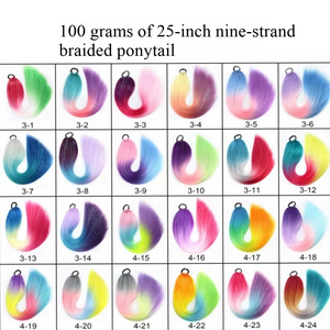 Venta al por mayor de purpurina brillante para extensiones de cola de caballo Yaki, cabello sintético trenzado, hilo de purpurina, cabello elástico de doble trama a máquina - Product Image 5