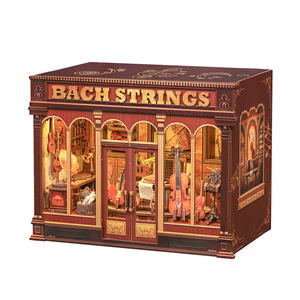 Casa de Madera en Miniatura para Armar, Cafetería en la Esquina de la Calle, Panadería de la Sra. Hunter, Casa Pequeña Hecha a Mano, Regalo de Navidad - Product Image 1