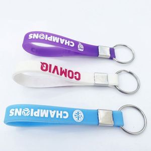 Personalised Silicone Wristband With Keyring Customised Silicone <b>Keychain</b> With Your Logo or Text - Product Image 3