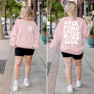 Sweat-shirt Oversize Femme « Club des Mamans Surstimulées » Rose avec Motif Squelette, Pull Tricoté Respirant à Manches Longues - Product Image 4