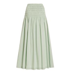 Falda maxi de popelina que combina con todo, de cintura alta, color verde, a la moda - Product Image 2