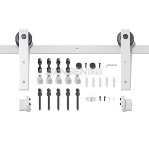 Bộ phụ kiện cửa trượt chữ J màu trắng bán buôn 6.6FT/2m, bộ ray và con lăn cho cửa đơn và cửa đôi - Product Image 1