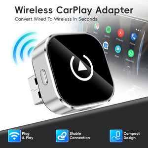 2 in 1 Wireless CarPlay <b>Adapter</b> Portable Dongle with Built-in WiFi <b>Plug</b> and Play for Wired CarPlay Cars - Product Image 1