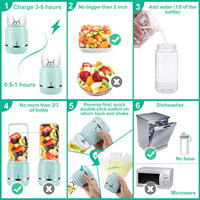 Nouvellement conception 420 ML ménage Portable mélangeur ménage fruits mélangeur USB presse-agrumes avec Six lames