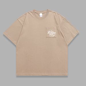 T-shirt en coton épais unisexe 320G, délavé vintage, coupe ample avec poches plaquées, t-shirt de haute qualité pour hommes - Product Image 1