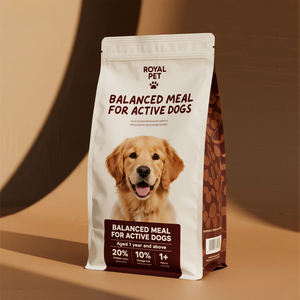 Emballage personnalisé imprimé <span class=keywords><strong>pour</strong></span> aliments <span class=keywords><strong>pour</strong></span> animaux de compagnie (chats et chiens) en sachet plat à fond plat refermable avec fermeture éclair, en plastique BOPP, 250g, 500g, 1kg - Product Image 4