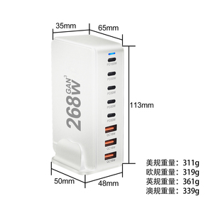 High Power 268W 8 Ports Multiple Port Type <b>C</b> <b>USb</b> <b>a</b> Fast Charging PD Desktop Portable Travel Mobile Phone Power <b>Adapter</b> - Product Image 4