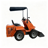 Mini Wheel Skid Steer Loader, Skidsteer Kompak yang Dapat Dikendarai dengan Bucket Quick Attach