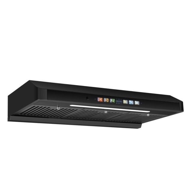 Electric Range Hood Double Motor Slim Type Big Machine Stainless Steel Housing Hand Sensor Voice Control Kitchen Application