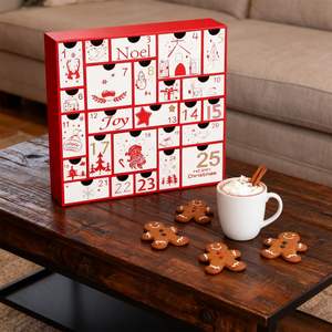 <b>Red</b> Wooden Advent Calendar 2025, 11.8" with 25 Storage Drawers, Christmas Countdown Calendar for Holiday Decoration - Product Image 6