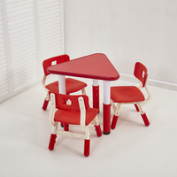 Ensemble de table et de chaise pour enfants, mobilier scolaire triangulaire moderne en alliage d'aluminium réglable, haute performance et prix abordable