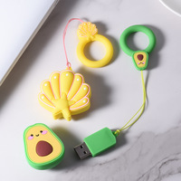 Clé USB 2.0/3.0 Écologique 16 Go en Forme d'Avocat de Dessin Animé avec Anneau de Suspension – Cadeau Créatif pour Amis, Promotionnel Cinq Étoiles