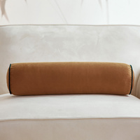 2025 nouveau Style Simple moderne couleur unie housse de coussin personnalisée velours doux rond canapé traversin oreiller