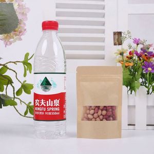 ถุงกระดาษคราฟท์แบบตั้งได้สั่งทำขายส่ง รีไซเคิลได้ มีซิปล็อค หน้าต่างใส พิมพ์โลโก้ได้ ความหนา 130 ไมครอน สำหรับเก็บขนมและอาหาร - Product Image 3