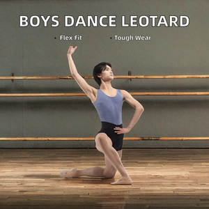 Boys Modern <b>Dance</b> Costume Black Stretchy Training Leotard Sleeveless Top Tight <b>Pants</b> Made Comfortable Cotton Children - Product Image 2