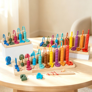 Novedades, Juguete Educativo Temprano 3 en 1 para Aprender Matemáticas, <span class=keywords><strong>Ábaco</strong></span> de Madera, Bloques de Números, Juego de Pesca, Juguetes para Niños - Product Image 1