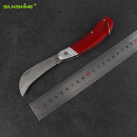 Couteau pliant SUNSHINE 3CR13 en acier inoxydable industriel avec lame en acier inoxydable et manche en aluminium pour l'élagage, la bouture et le greffage