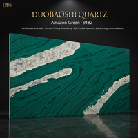 Grande dalle en quartz vert forêt tropicale, 15-30 mm |   CE ISO Zéro Silice |   Table de salon haut de gamme pour hôtel, intérieur commercial