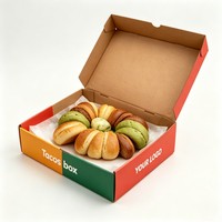 Boîte à emporter personnalisée pour empanadas avec compartiment pour sauce, boîte individuelle en carton pour dumplings, tacos, emballage pour la restauration rapide à emporter
