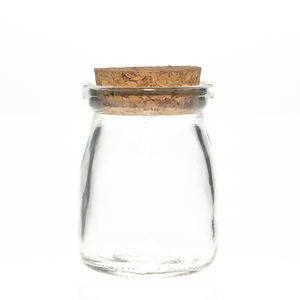 Storage Jar Pudding Jar Hot Sale 100 Ml Small Glass Storage Jar Clear Pudding Bottle With Wooden Cork