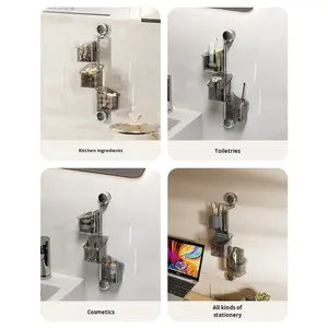 Organizador de Almacenamiento con Ventosas, Sin Perforaciones, Giratorio, para Cebolla, Jengibre, Ajo, Montaje en Pared, para Cocina, Baño, Hogar, Cosméticos - Product Image 5