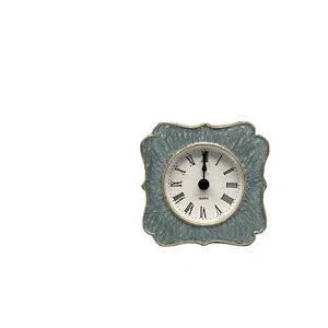 שעון וינטג' אירופאי צבע אמייל שעון מושב פשוט שעון קישוט סלון חדר דוגמה מחקר סיטונאי