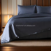 Parure de lit 100 % biologique en viscose de bambou respirante, comprenant une taie d'oreiller soyeuse, un drap-housse en bambou et une housse de couette, idéale pour les personnes ayant chaud la nuit.