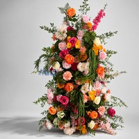Camino de Flores Artificiales Coloridas Personalizadas para Decoración de Pasillos y Mesas de Boda