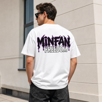 T-shirt Homme T10 MINFAN en Gros 100% Coton Manches Courtes Épaules Tombantes Imprimé Graphique Anti-Boulochage Décontracté Rétro