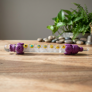 Péndulo de Cuarzo Cristalino Morado, Varita Tibetana Tallada, Artículo Coleccionable, Herramienta Portátil de Feng Shui - Product Image 3