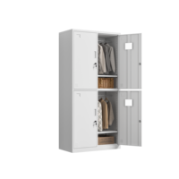 Casier de vestiaire métallique à 4 compartiments en acier pour employés, idéal pour les écoles, les gymnases et les lieux de travail, casier de vestiaire métallique robuste