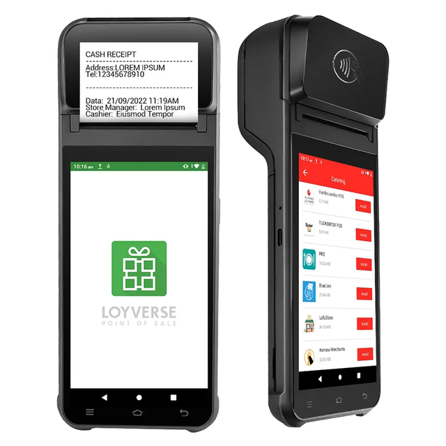 Android 12.0 Mobile Handheld All in One Pos Terminal Machine Portable Barcode Scanner Pos System Pda With 58mm Thermal Printer