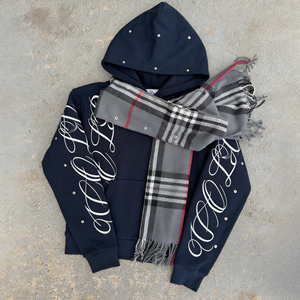 <span class=keywords><strong>Felpa</strong></span> con Cappuccio e Pullover da Uomo Personalizzata in Stile Streetwear con Stampa Leopardata, in French Terry, Modello Abaya con Doppio Cappuccio, Vestibilità Boxy e Taglio Corto - Product Image 2