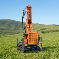 Machine de forage de puits d'eau portable sur chenilles, moteur diesel, hydraulique, pour usage agricole, profondeur 200m