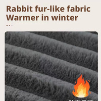 Canapé pour animaux de compagnie en fausse fourrure de lapin moelleuse, lit pour chien en polyester amovible et lavable, lit pour chat chaud, lit pour chien en peluche toute saison