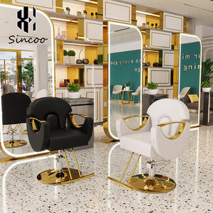 Chaise de salon pas chère, base en alliage de titane doré, dossier en fibre de verre, couleur et logo personnalisables pour salon de coiffure - Product Image 3