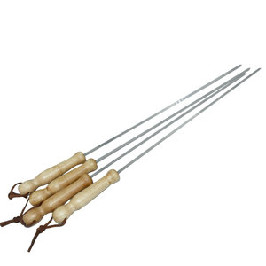 Brochetas de 51 cm para Asar, Pinchos de Acero Inoxidable Reutilizables para Barbacoa, Varillas para Barbacoa con Mango de Madera, Venta al por Mayor - Product Image 1