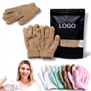 Gants de nettoyage du visage en microfibre zéro déchet personnalisables avec votre logo, pour le démaquillage à l'eau uniquement, gants ménagers - Product Image 1
