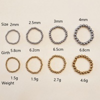 Anneaux en corde élastique de bijouterie fantaisie en gros, non décolorants, plaqués or 18 carats, en acier inoxydable, avec perles pour femmes et hommes
