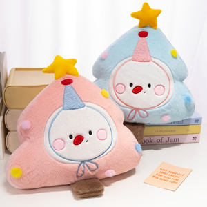 Almohada Manta 2 en 1 con Diseño de Muñeco de Nieve y Estrella, Adorable Almohada de Peluche con Árbol de Navidad, Regalo Navideño, Decoración Navideña - Product Image 1