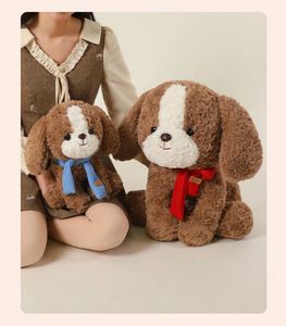 Juguete de Peluche de Perro <span class=keywords><strong>Beagle</strong></span> Sentado con Bufanda, Relleno de Algodón PP, Juguetes de Peluche Suaves, Diferentes Muñecos de Peluche - Product Image 2