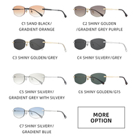 LMAMBA 3624 Lunettes de soleil rétro UV400, monture sans bords classique, métal de haute qualité, lunettes de soleil tendance pour femmes et hommes, lunettes de soleil de luxe 2026