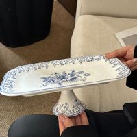 Nouvelles tasses en céramique bleues et blanches de style chinois, assiettes, ensemble d'assiettes à desserts occidentaux