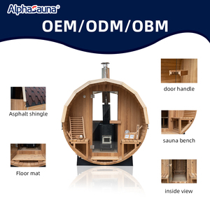 Kanadalı Hemlock varil Sauna açık termal yaşam Sauna konteyner ile odun sobası - Product Image 2