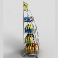 Étagères de magasin de supermarché Panier de rangement en fil métallique Snacks Nourriture Boisson Bouteille Bonbons Pain Biscuit Pommes de terre Chips Présentoir Stand