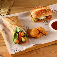 Papier sulfurisé personnalisé de qualité alimentaire sandwich burger hamburger papier d'emballage alimentaire gâteau chocolat pain papier d'emballage avec logo