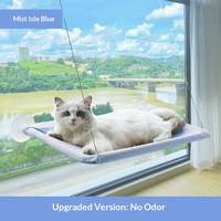 Lit suspendu pour chat en bois massif, hamac confortable pour chaton, perchoir pour fenêtre ensoleillée, hamac de sommeil pour chats sur la fenêtre
